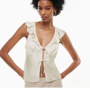 Aritzia Wilfred Cream Tie Top